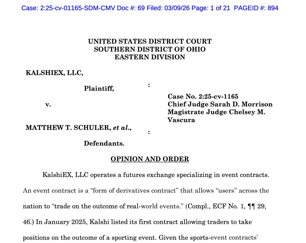 Ohio Federal Court Rejects Kalshi’s Injunction Bid, Upholding State Authority Over Sports Event Contracts Amid Federal Preemption Debate