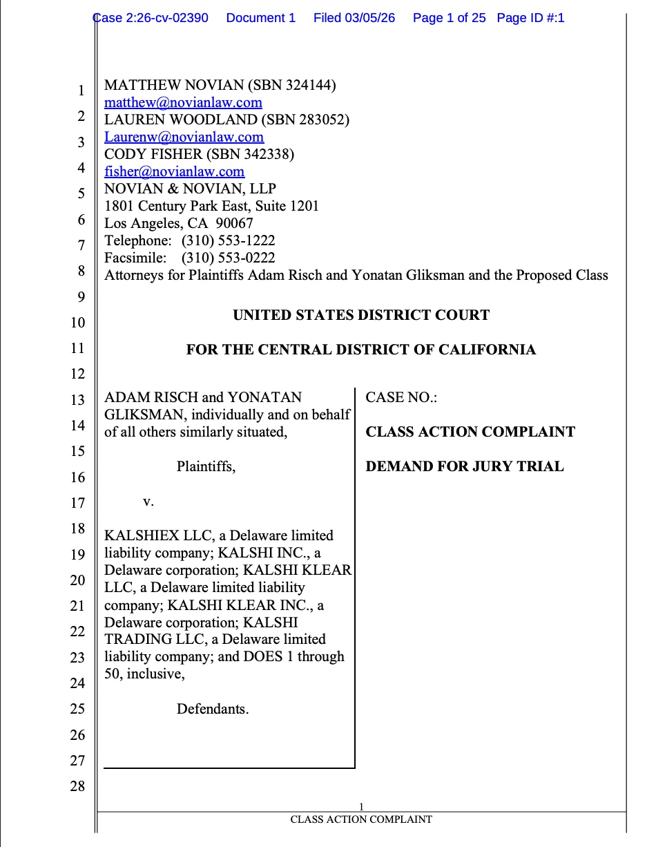 Prediction Market Kalshi Faces Class Action Lawsuit Over Allegedly Deceptive ‘Death Carveout’ in Iran Supreme Leader Market