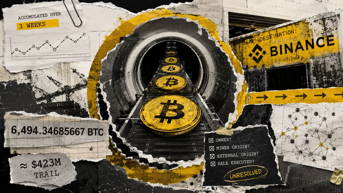 A mysterious whale just funneled 6,494 BTC into Binance triggering massive sell-off fears.