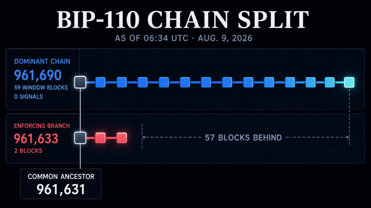 Bitcoin split into two chains overnight, but a silent miner boycott just halted the enforcing BIP-110 chain