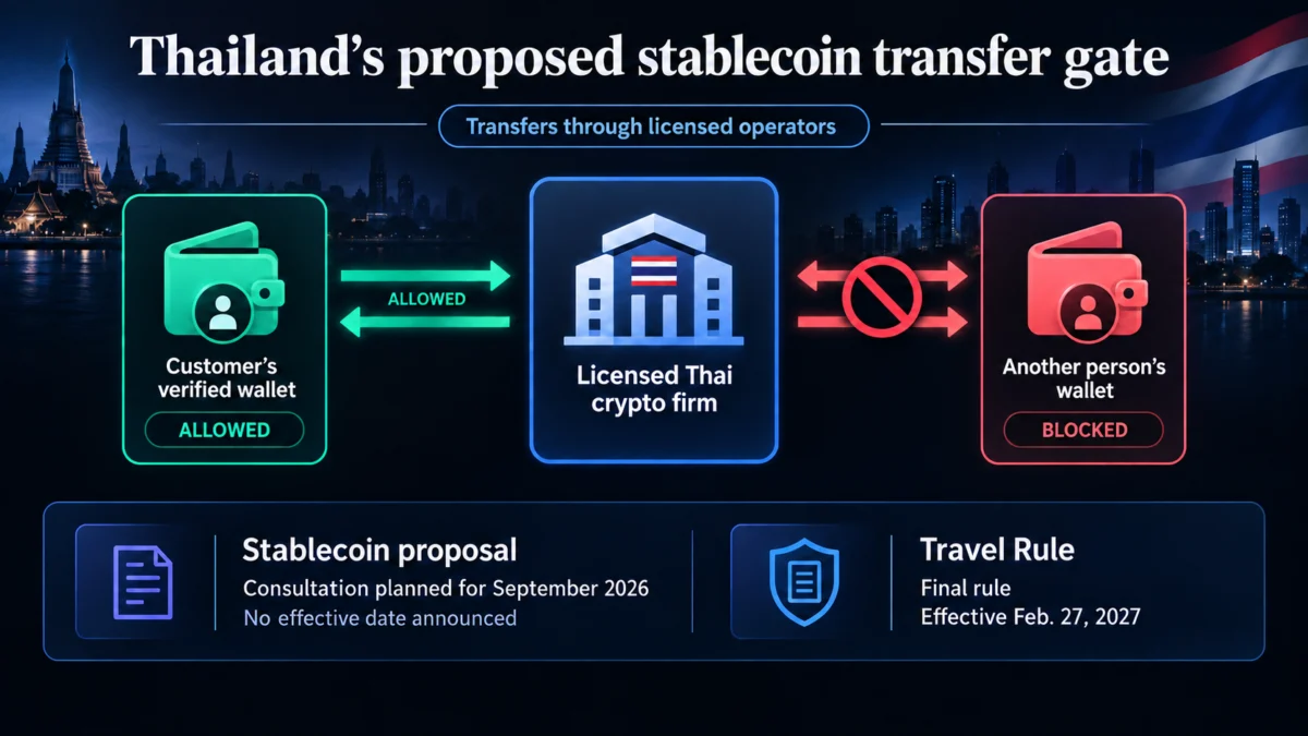 Thailand’s Stablecoin Proposal Would Block Transfers to Other People’s Wallets